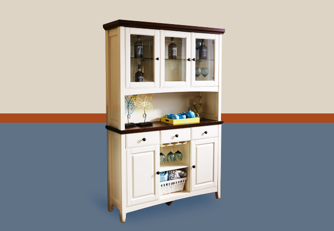 ZSNK—ZS1061白色全实木餐边柜 美式风格