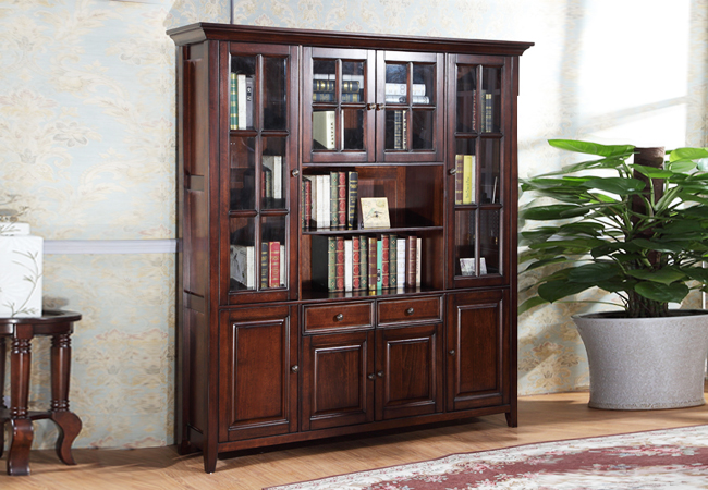 LKWE—LK1157 四门书柜 全实木 美式风格家具