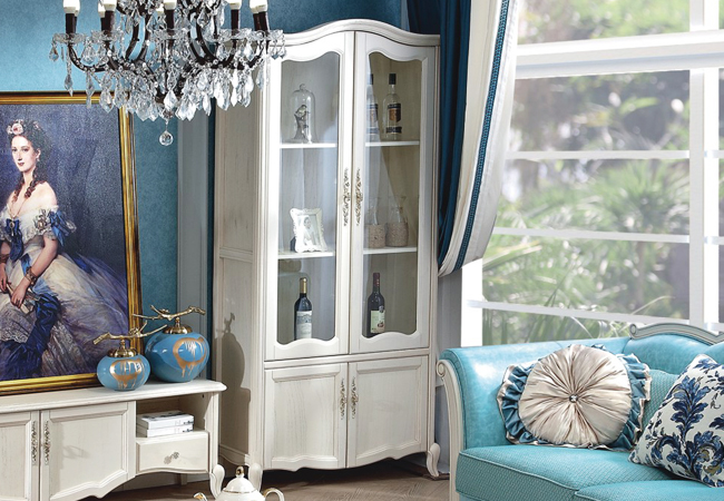 A74 两门装饰柜 白色 全实木法式风格家具