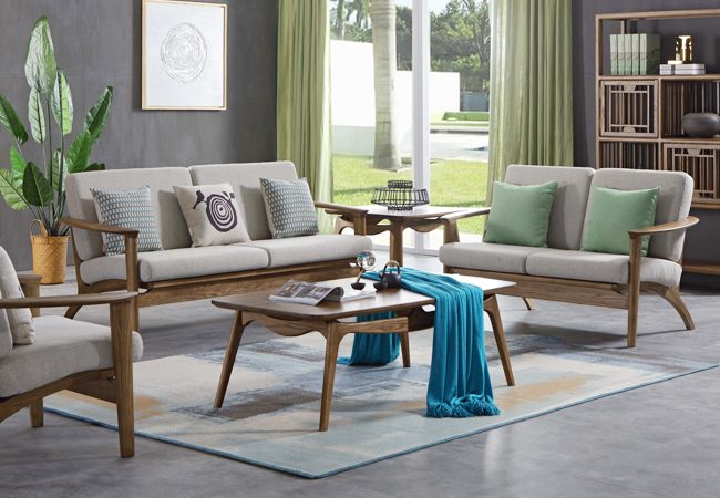 S813 木/布沙发 1+2+3位/套 北欧风格 美国进口白蜡木 全实木家具