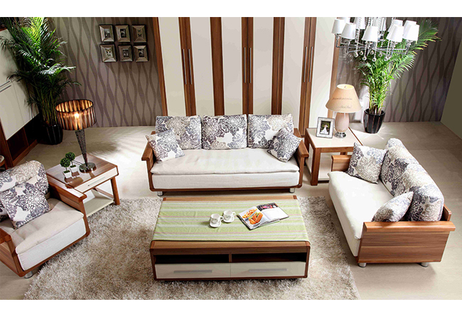 ADSYG-布艺沙发组合简约小户型客厅三人位实木沙发A120